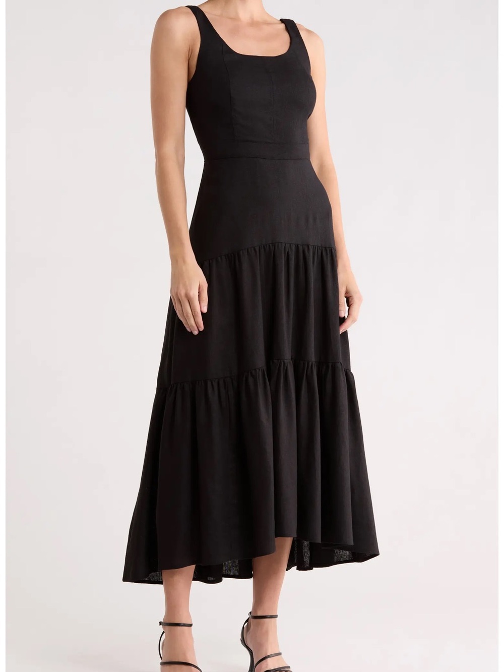 DKNY Black Tiered Sleeveless Women's Dress